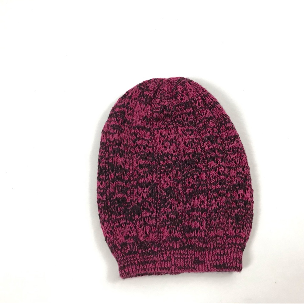 Winter Hat Pink Black One Size